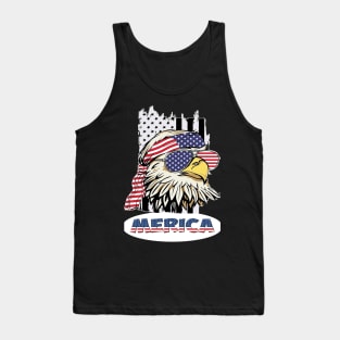 American Eagle Flag Patriotic Graphic 4th of July Tank Top